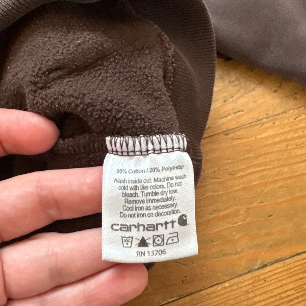 Carhartt Hoodie Kids‎ Brown Good Realtree Camo Logo Pullover Fleece SIZE 5